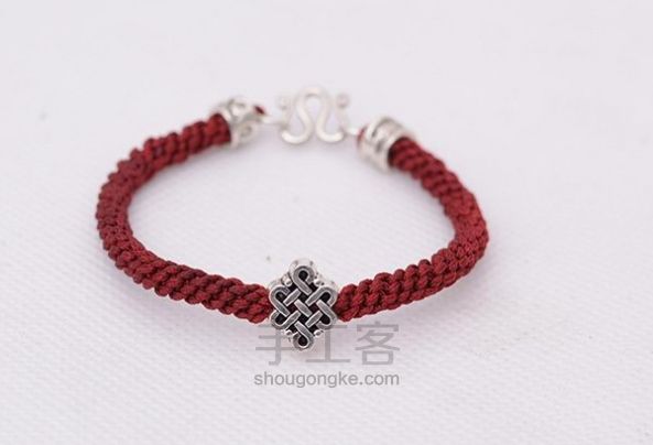 趣味DIY】夹心玉米结手链教程【龙结手工】 第15步