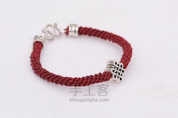 趣味DIY】夹心玉米结手链教程【龙结手工】 第16步