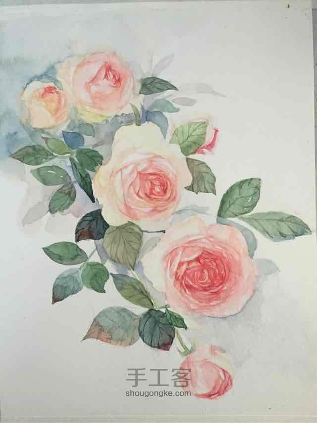 水彩 玫瑰🌹3 第11步