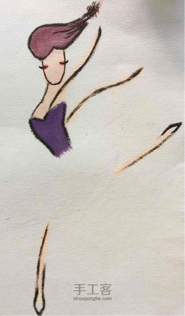 洐纸画--舞者1 第2步