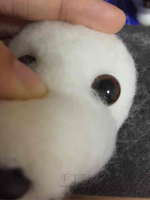 羊毛毡宠物头像眼睛和鼻子安装 第9步