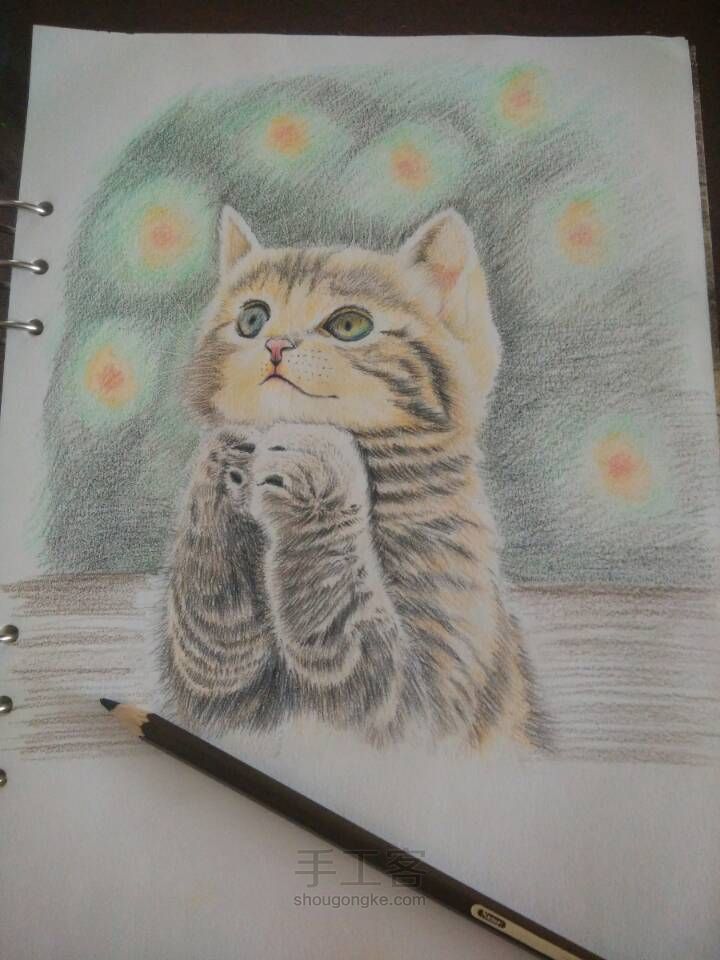 猫咪彩铅手绘 第18步
