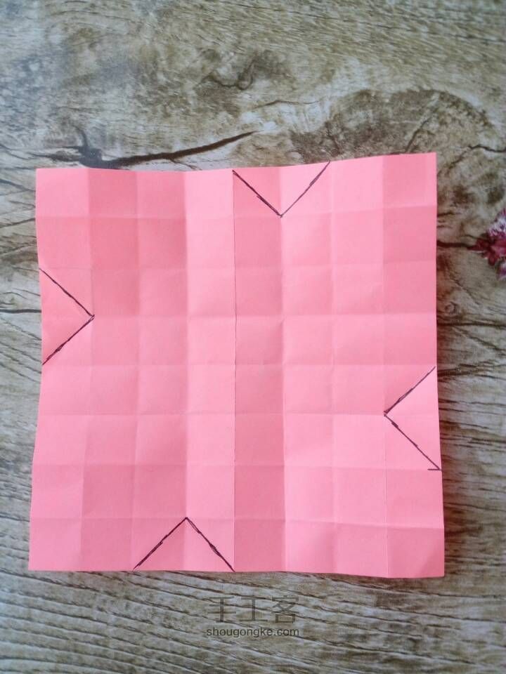 超详细改良版玫瑰花折纸教程不喜勿喷 第4步