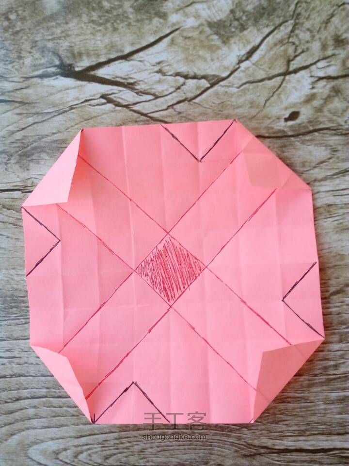 超详细改良版玫瑰花折纸教程不喜勿喷 第8步