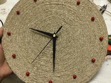 第一次发帖做的麻绳时钟，为了给家里装饰用的