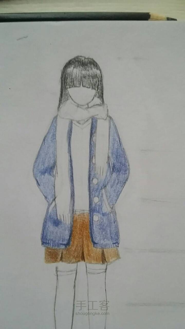 辉柏嘉48色水溶性彩铅的画，初尝试嘿嘿 第4步