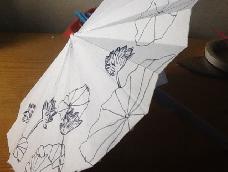 手工折纸版油纸伞制作