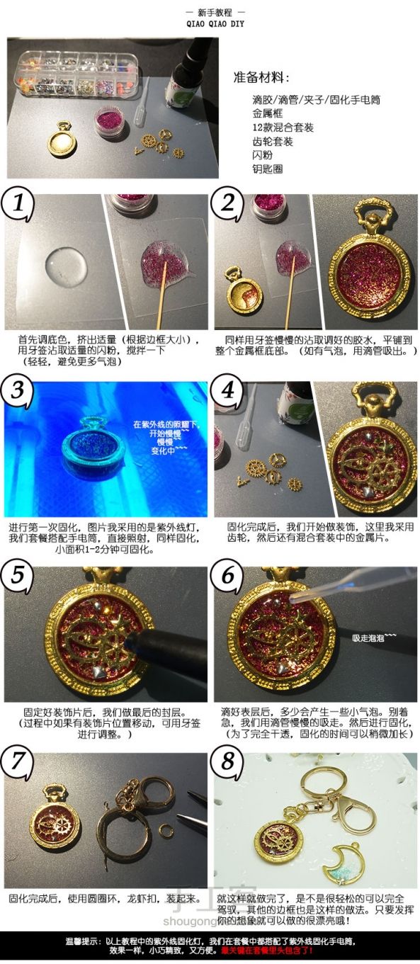 巧巧家UV滴胶金属框新手套餐教程 第1步