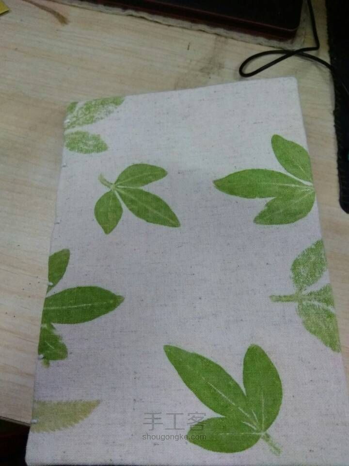 植物拓染布衣手工笔记本 第15步