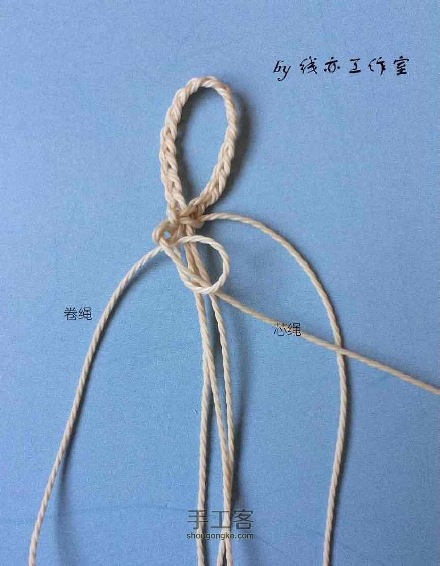 自然朴素风z字形纹手绳编织 第4步