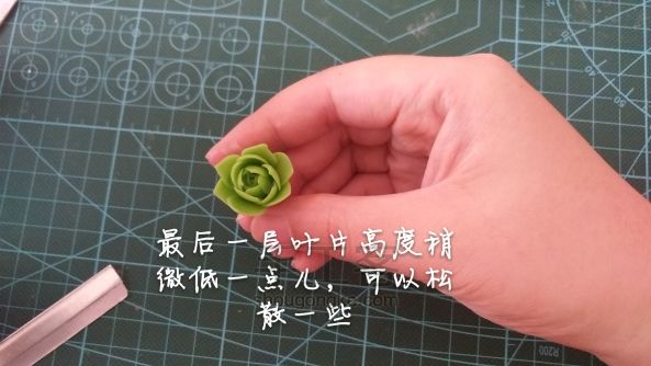 【写写手作】软陶手作山地玫瑰 第10步