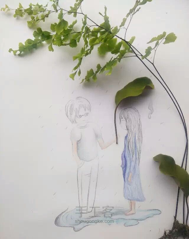 植物和彩铅的爱情 第3步
