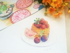 KODI的甜蜜厨房丨水彩红莓松饼