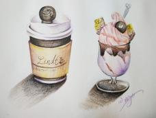 舌尖上的色彩丨彩铅咖啡与冰淇淋