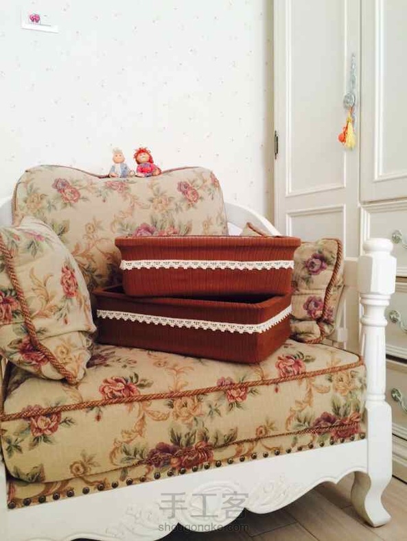 一件打底衫改造的两个整理盒。 第3张