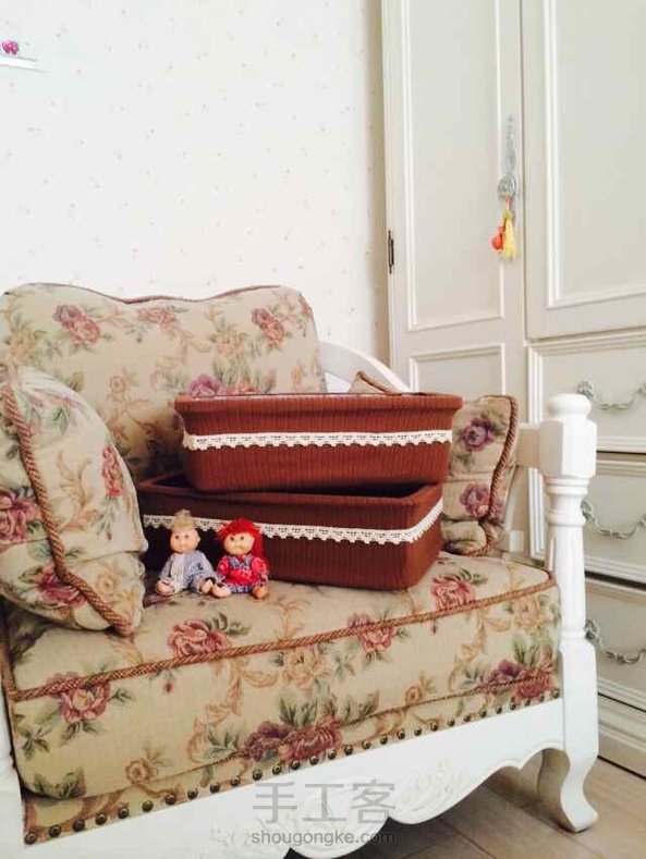 一件打底衫改造的两个整理盒。 第4张