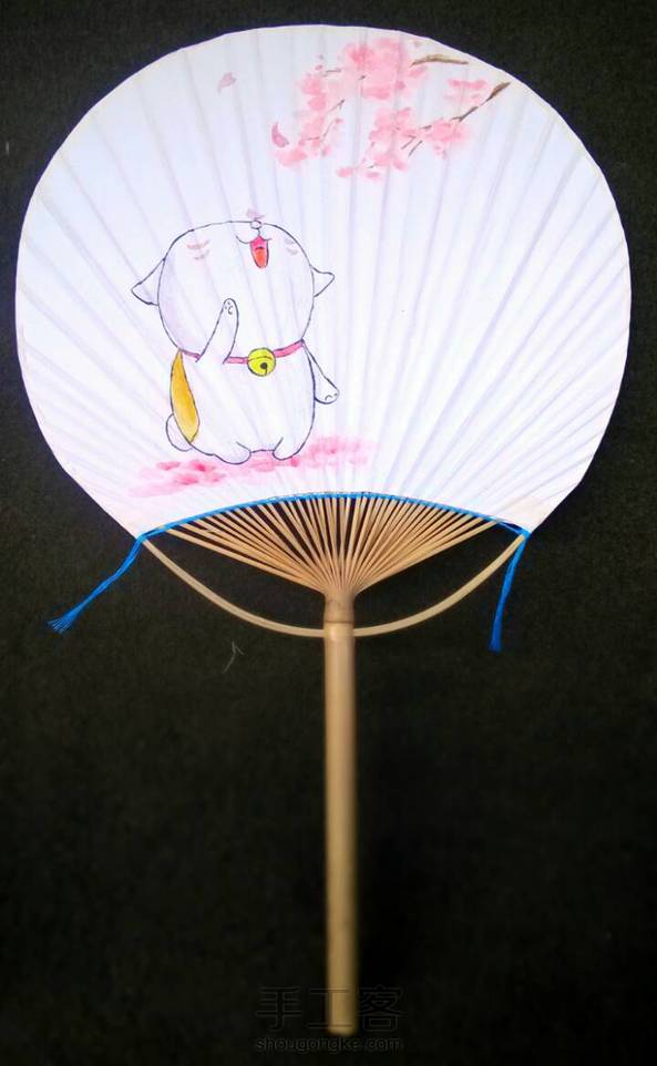 今年继续画团扇，本季主打樱花哦~🌸🌸🌸 第3张