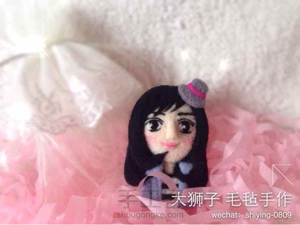 羊毛毡卡通头像胸针定制～ 第3张