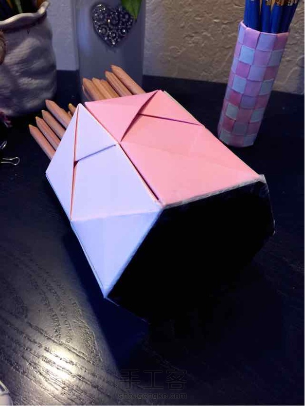 简单的笔筒www【发现笔筒没有底的时候我简直是崩溃的，只好自己做了个底_(:_」∠)_ 第2张