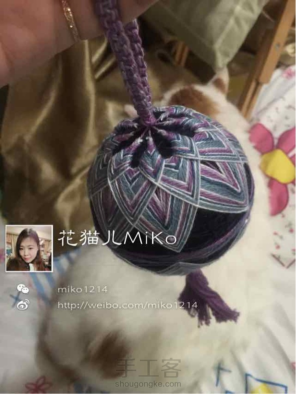 第一次做手鞠 感觉挺好玩的 现在只会这一种 还是要多学学啊 但是这到底算哪种手工呢？ 第1张