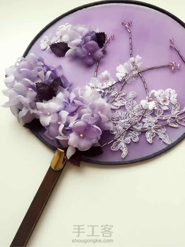 【Mmo】(๑˙ー˙๑)再做把紫阳花的团扇。 第1张