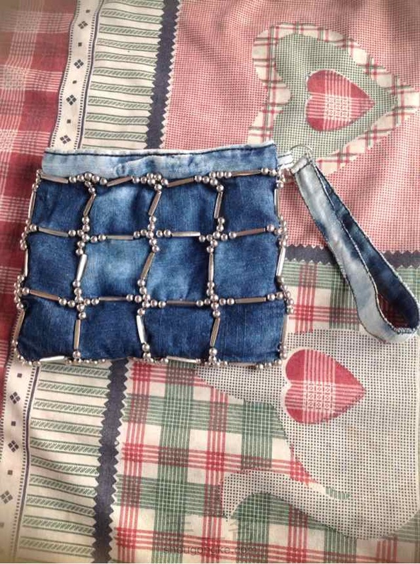 我做的牛仔手包 第4张