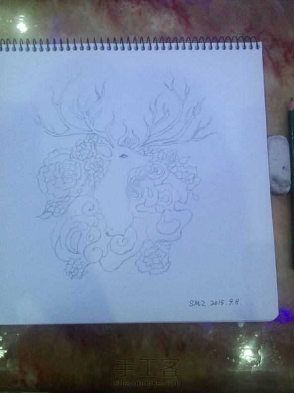 先画个草稿，不太会上色，最近太忙，等过一阵子再画 第1张