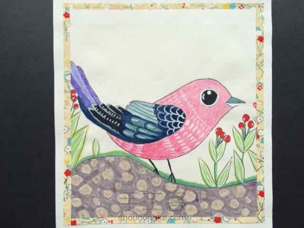 六年级学生临摹外国艺术家画的小鸟，很简单又好看，有教程哦😊 第2张