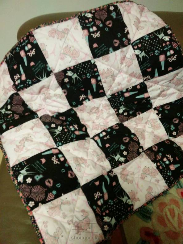 【教程】实用婴儿斗篷拼布被 第5张