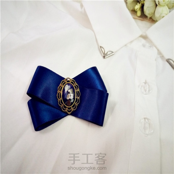 开在领上的花 —蓝调  复古领饰胸针、丝巾扣、领饰。学院风，搭配白衬衫最是好看 第8张