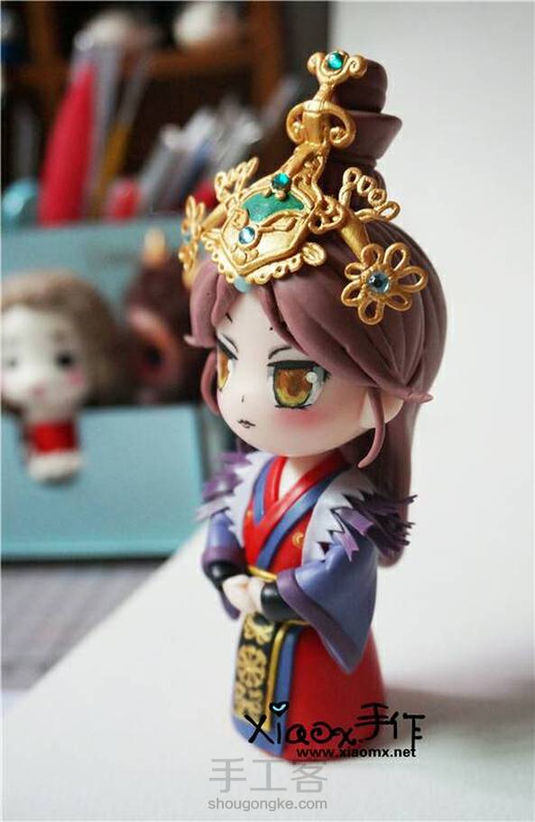 【Xiaox手作】做了个芈月，最磨人的是头饰，稍微改编了下，哈哈。如果有的买，还是买来用比较省事哒！下面有教程链接，嗯嗯！这两天再做一个芈姝吧😁 第2张