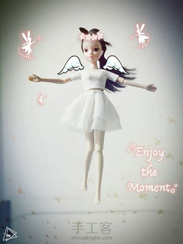 旧T恤皮裤改造娃娃衣服。 第8张