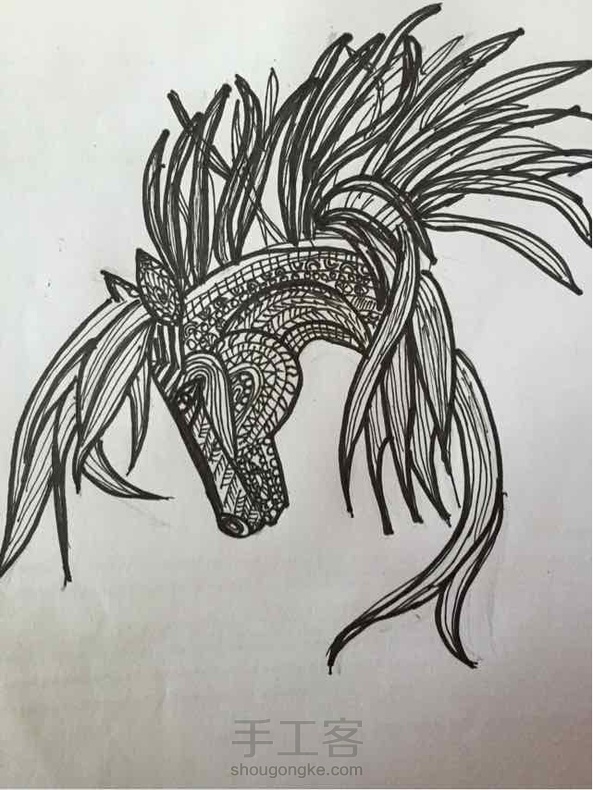 实在画不好鬃毛的地方，败了
