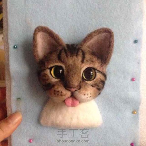 甜心喵相框制作花絮😁进口西班牙短纤制作😝 第2张