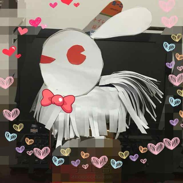 一个多小时才做好！兔子头好难固定呀！