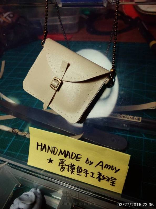 又做了个包。感觉厚一点的pu效果好些。之前那个跟折纸一样(::>_ 第2张