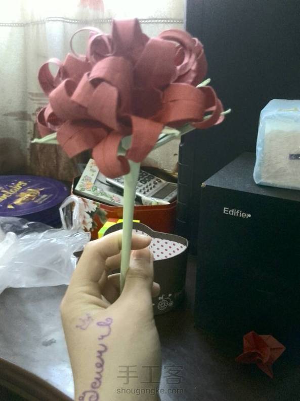 折的好辛苦呀。我咋了八朵花！ 第2张