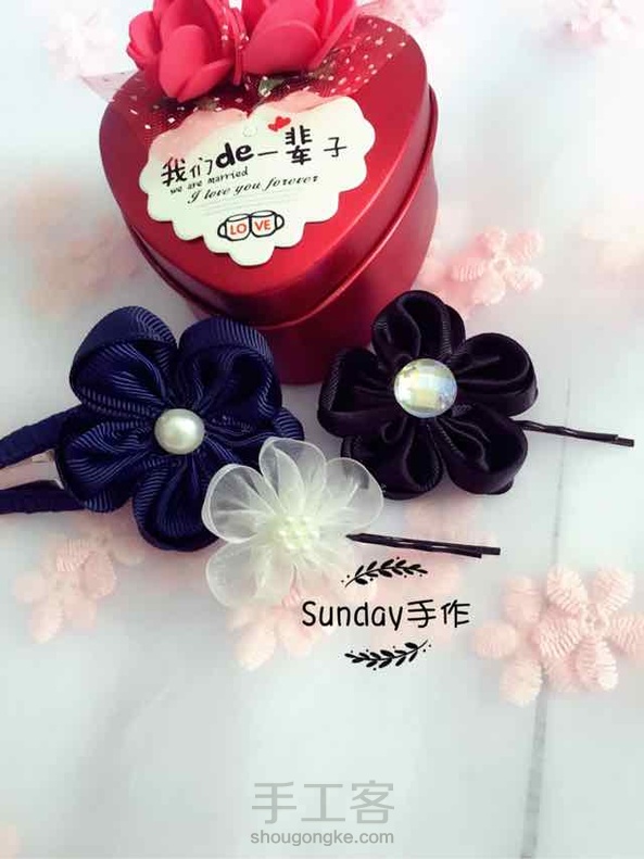 强迫症连六图都凑不够！哭晕😭
五瓣梅发夹，花花和缠弹簧夹教程已发，感兴趣的小伙伴可以看看顺手点赞哦！😘 第3张