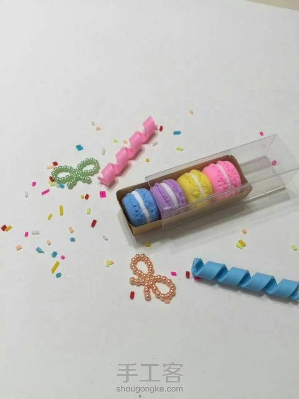 一盒马卡龙💗看泥娃娃的教程做的💗萌化我了