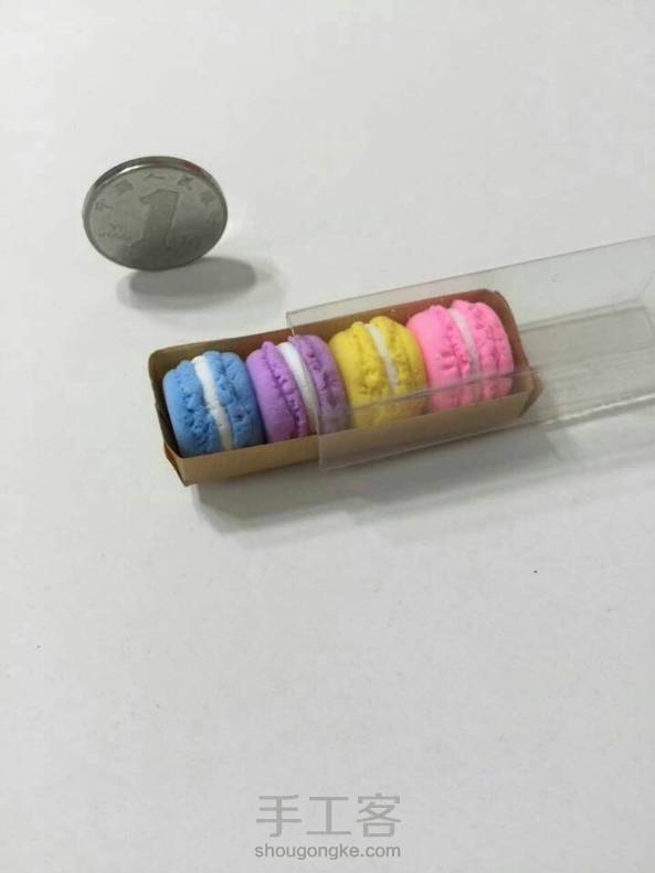 一盒马卡龙💗看泥娃娃的教程做的💗萌化我了 第2张