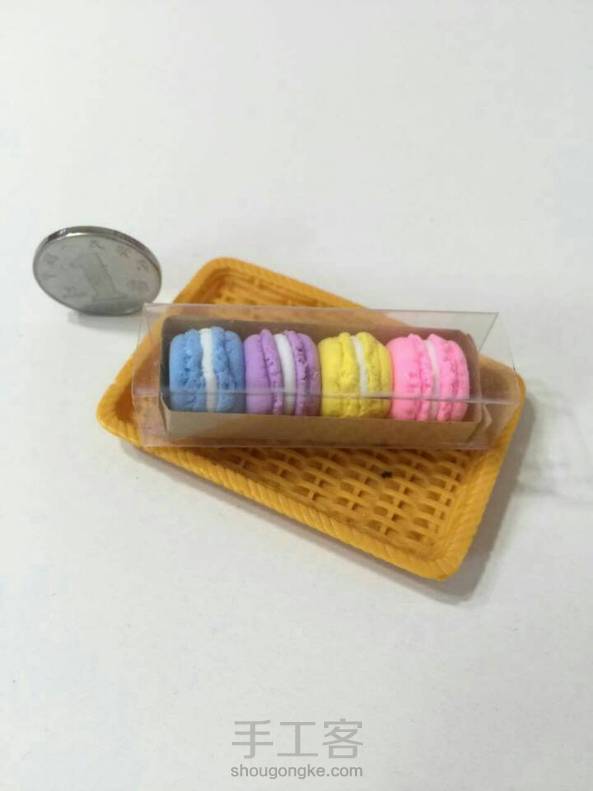 一盒马卡龙💗看泥娃娃的教程做的💗萌化我了 第3张