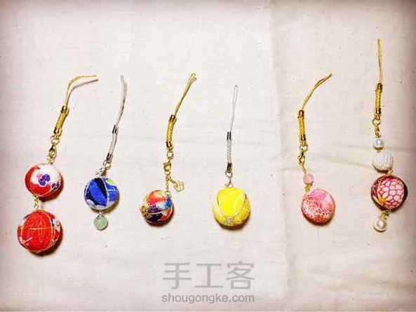 彩虹糖----和风裹球小挂件，炒鸡简单，一晚上可以做一大串哦（教程随附） 第2张