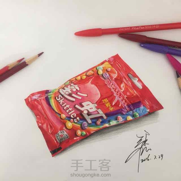 发糖啦，这次是彩虹🌈糖🍬🍭，7点多开始，直到现在才画完～我已经没有耐心了……好烦它的反光啊……😂 第8张