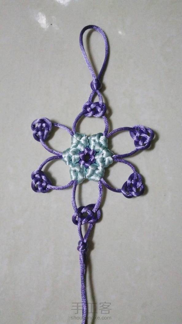 第一次学冰花结，拆了又编