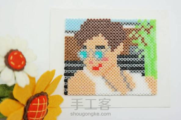 【宅猫猫·像素拼豆系列·李钟硕欧巴】最近迷上制作人物像素图，至于为什么做完傅园慧后会选择李钟硕，原因很简单--有妹纸在微博上私信猫猫说想要钟硕欧巴的像素图，所以就动起小手啦！ 第8张