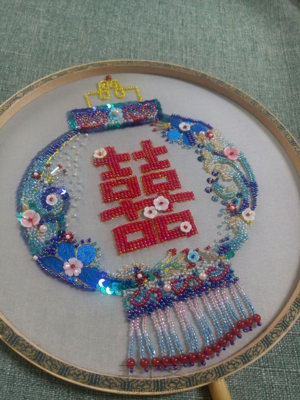 花嫁,珠绣团扇