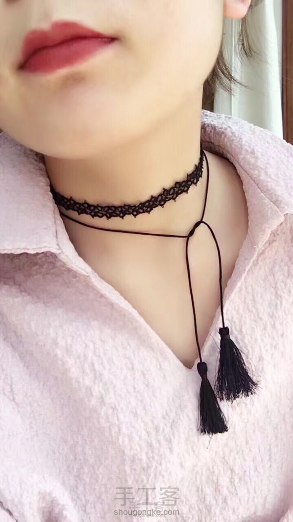 一个简单好看的梭编choker