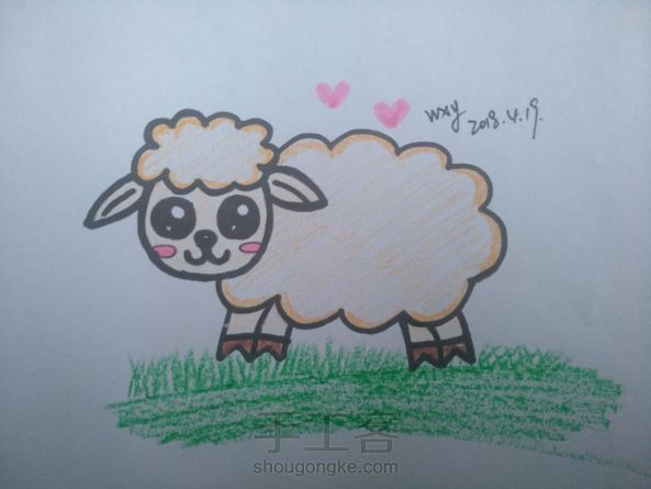 来教你画一只可爱的小羊~