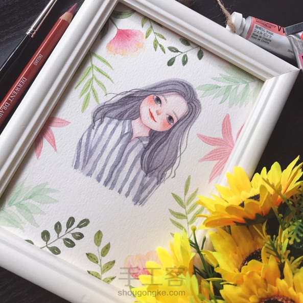 森系少女水彩小头像-送给闺蜜的小礼物