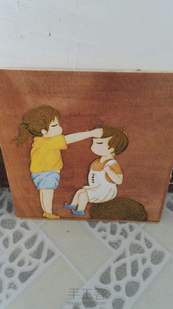 Y(^_^)Y萌萌姐弟俩~景泰蓝工艺沙画